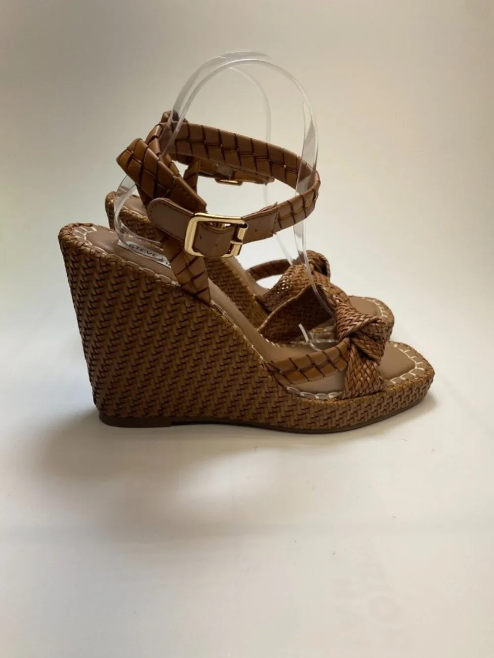 Steve Madden Womens Jylan Wedge Sandal In Cognac Sz 9